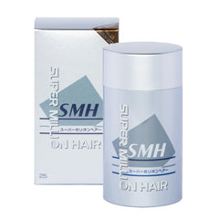 Compact tin of Super Million Hair SMH fibers for instant fullness.