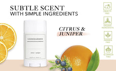 Super Natural Goods Citrus + Juniper deodorant stick application shows smooth glide for daily use