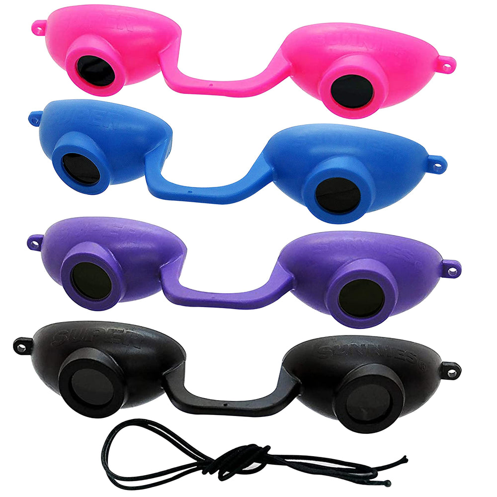 Super Sunnies EVO FLEX tanning bed goggles shield eyes during indoor sessions.