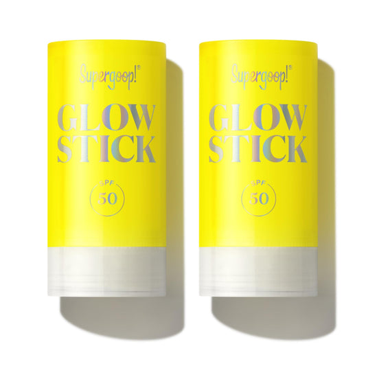 Supergoop Glow Stick on the face for a sheer, dewy finish.