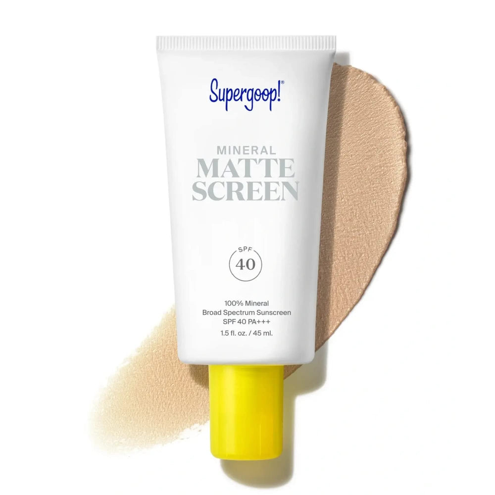 Supergoop! Mineral Mattescreen bottle front view showing matte finish.