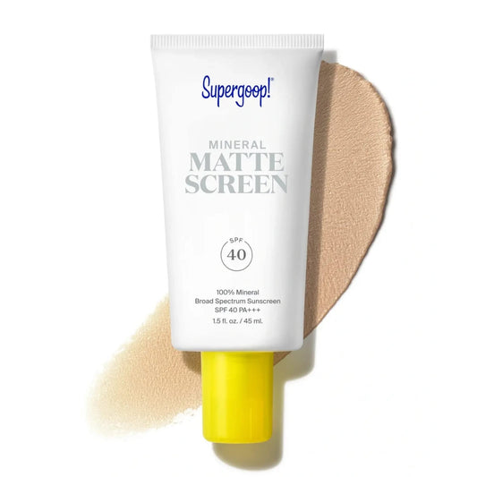 Supergoop! Mineral Mattescreen bottle front view showing matte finish.