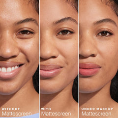 MatteScreen on skin showing natural finish and shine control.