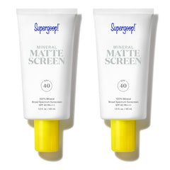 Supergoop! MatteScreen pack of 2 bottles with 45 ml each, convenient daily sun protection.
