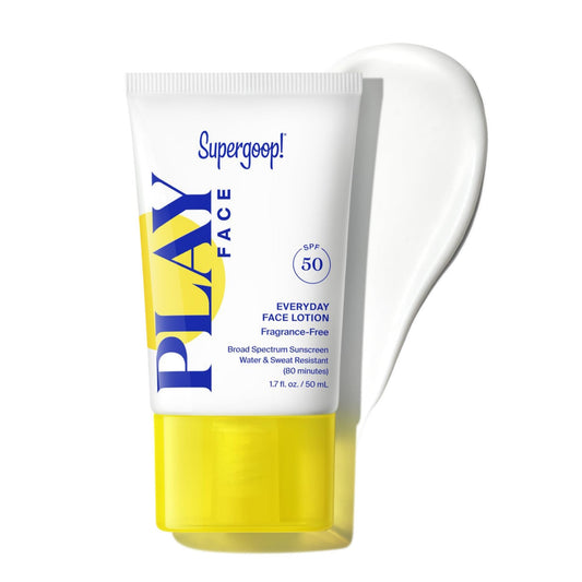 Supergoop! PLAY SPF 50 applies with a clear finish and no white cast.