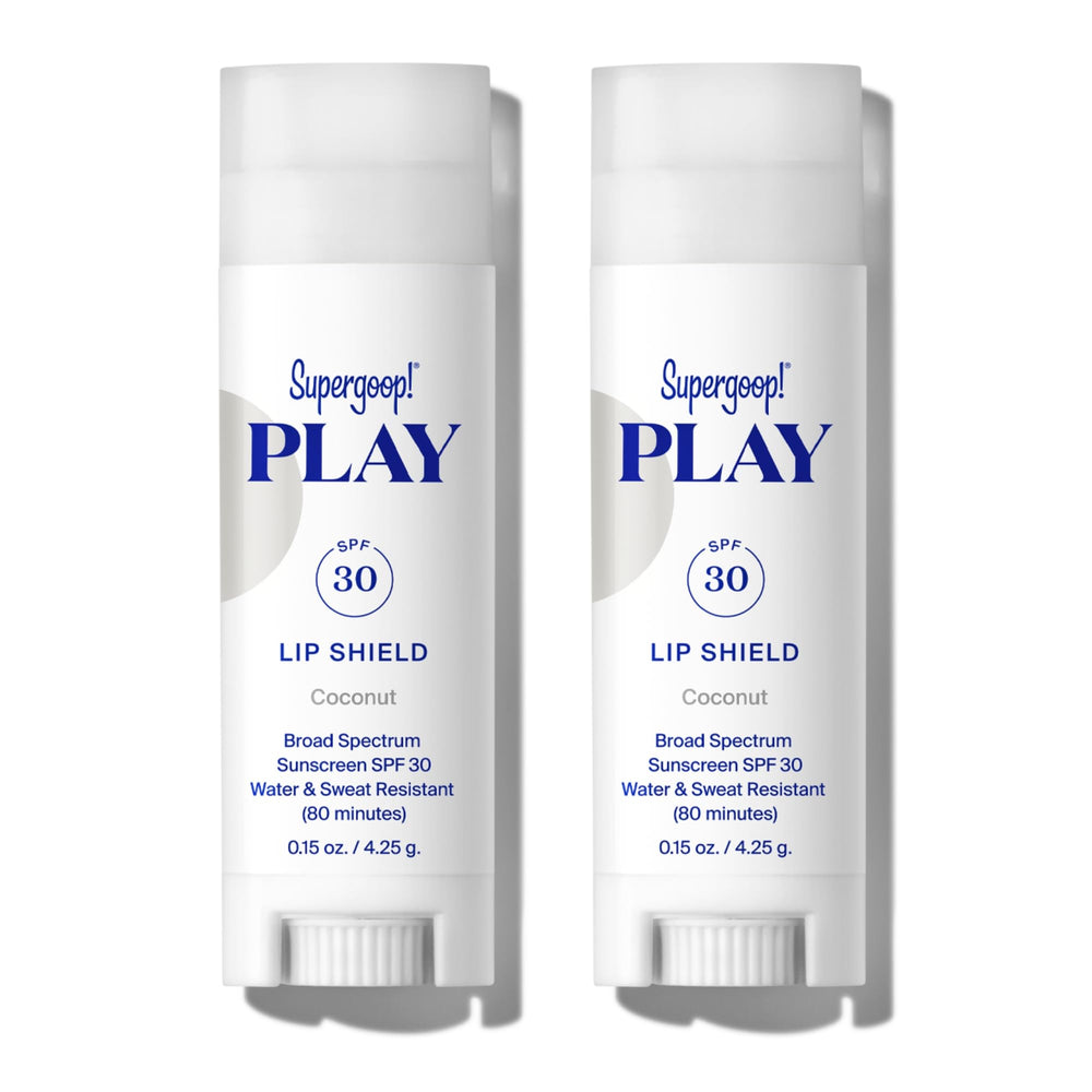 Supergoop Play Lip Shield SPF 30 tube front view showing moisturizing protection