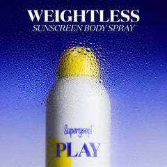 Play Lotion being applied, showing quick absorption and a fresh finish.