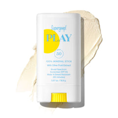 Supergoop! PLAY Mineral Stick close-up showing portable design for on-the-go sun protection