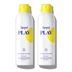 Supergoop! PLAY SPF 30 antioxidant body mist pack of 2 for easy on-the-go use.