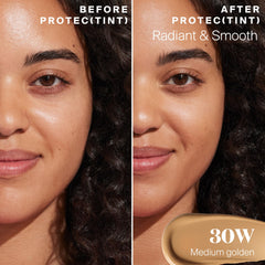 Supergoop! Protec(tint) ectoin and hyaluronic clay balance moisture.