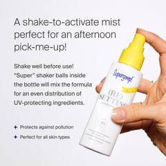 Supergoop! Refreshing Mist spray for quick UV protection refresh during the day.