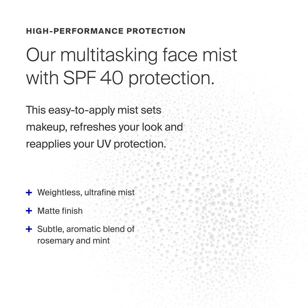 Supergoop! Refreshing Mist used under makeup for longer lasting wear.