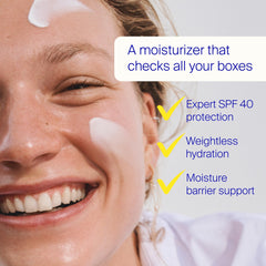 Supergoop Triple Prep cream texture close-up suggests lightweight, non-greasy hydration