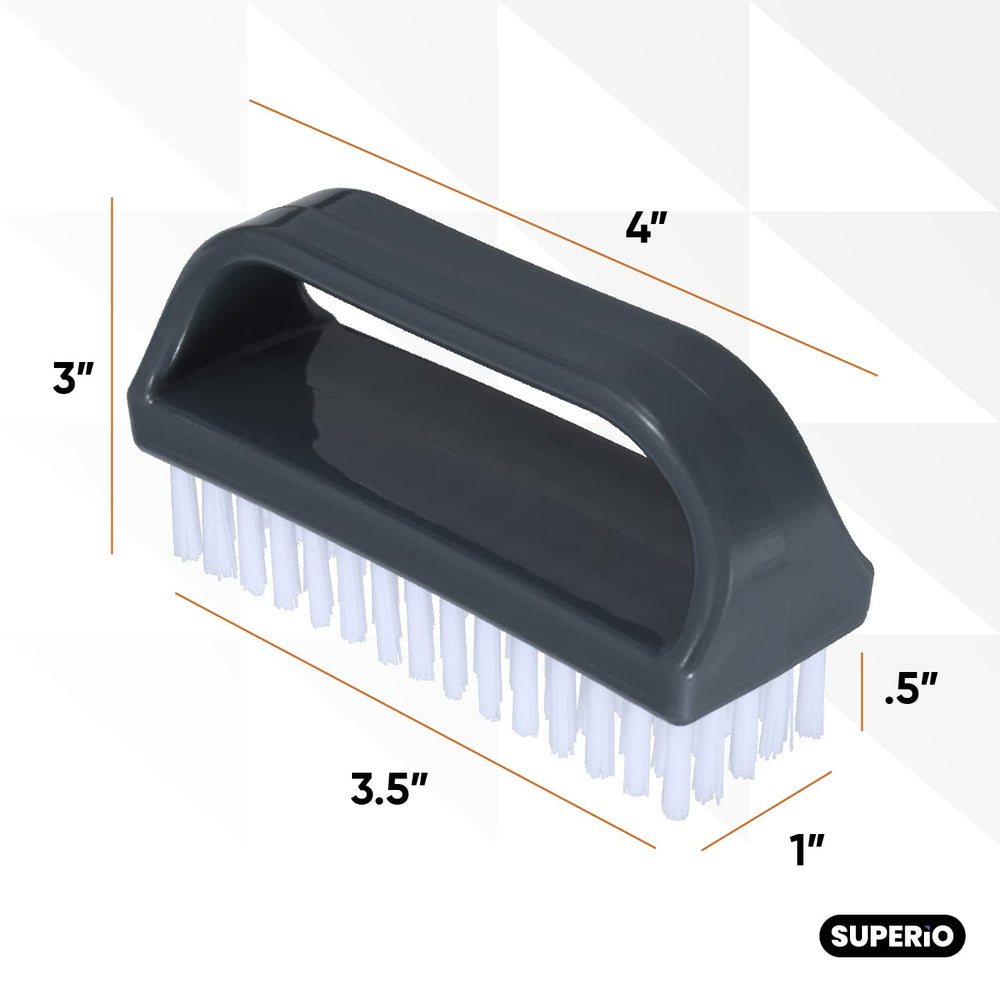 Superio stiff bristles reach under nails for thorough cleaning.