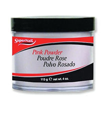 SuperNail pink nail powder close-up showing vibrant color for quick manicure