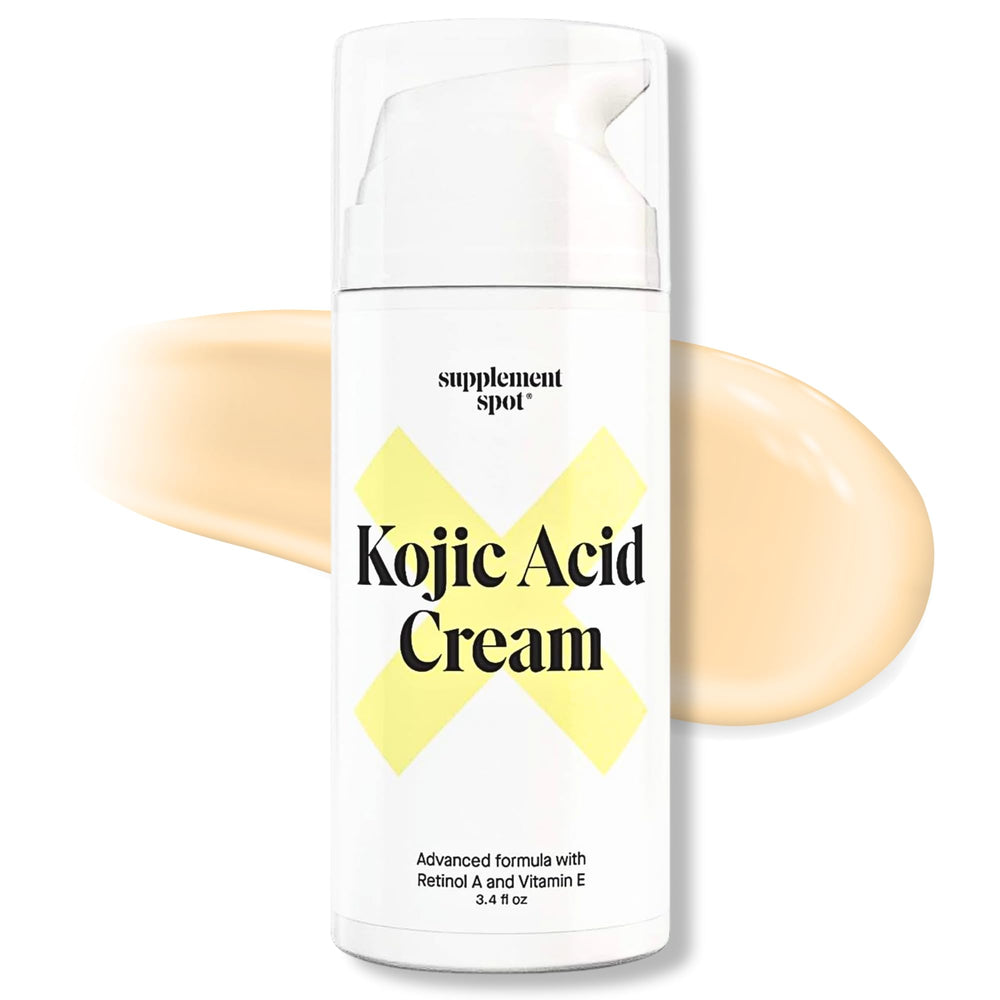 Supplement Spot Kojic Acid Cream bottle with 4% formula for evening skin tone.