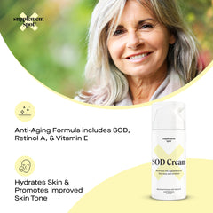 Supplement Spot SOD cream spread test demonstrates quick absorption into skin.