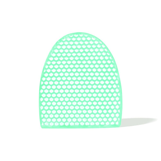 Supracor Spacell Facial Sponge front view shows green and white cleansing design