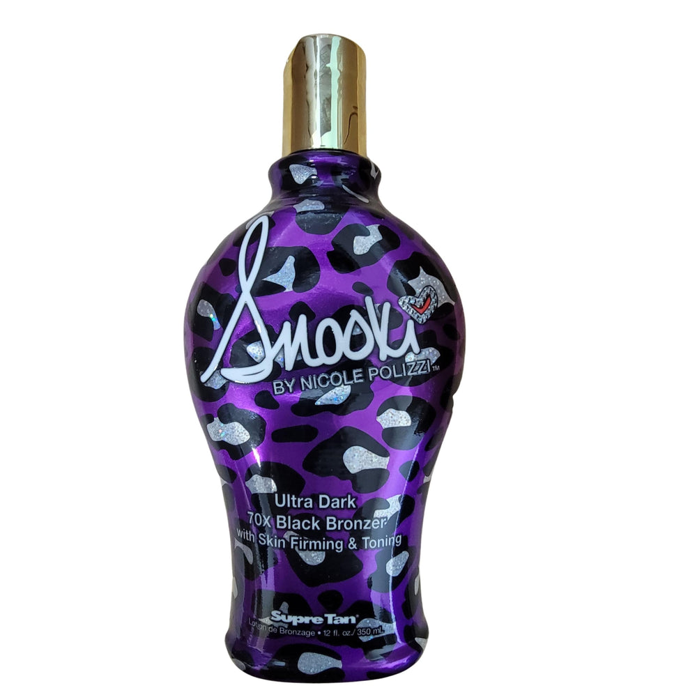 Supre Snooki Ultra Dark 70x bottle front showing deep bronzing potential