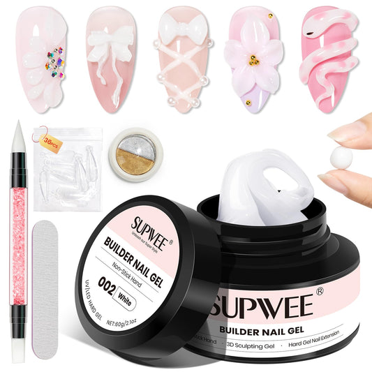 SUPWEE 3D gel art 60g white bottle for long-lasting home sculpting