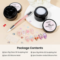 SUPWEE 3D nail gel white sculpting for durable extensions and detailed designs.