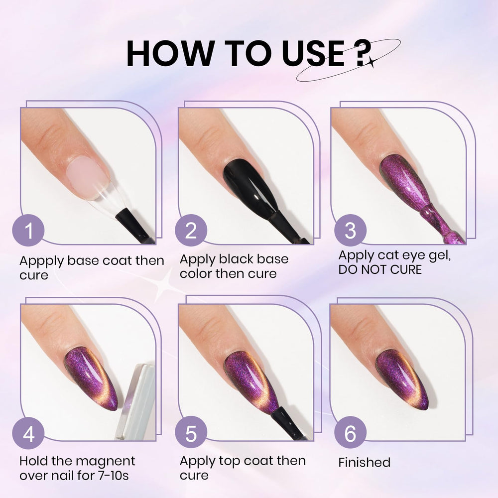 SUPWEE Cat Eye gel provides a bold base for color shifts and designs.