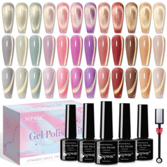 SUPWEE cat eye gel nail polish set with 12 colors for at-home salon-quality nails.
