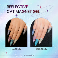 SUPWEE cat eye glitter effect visible in daylight for vibrant nails.