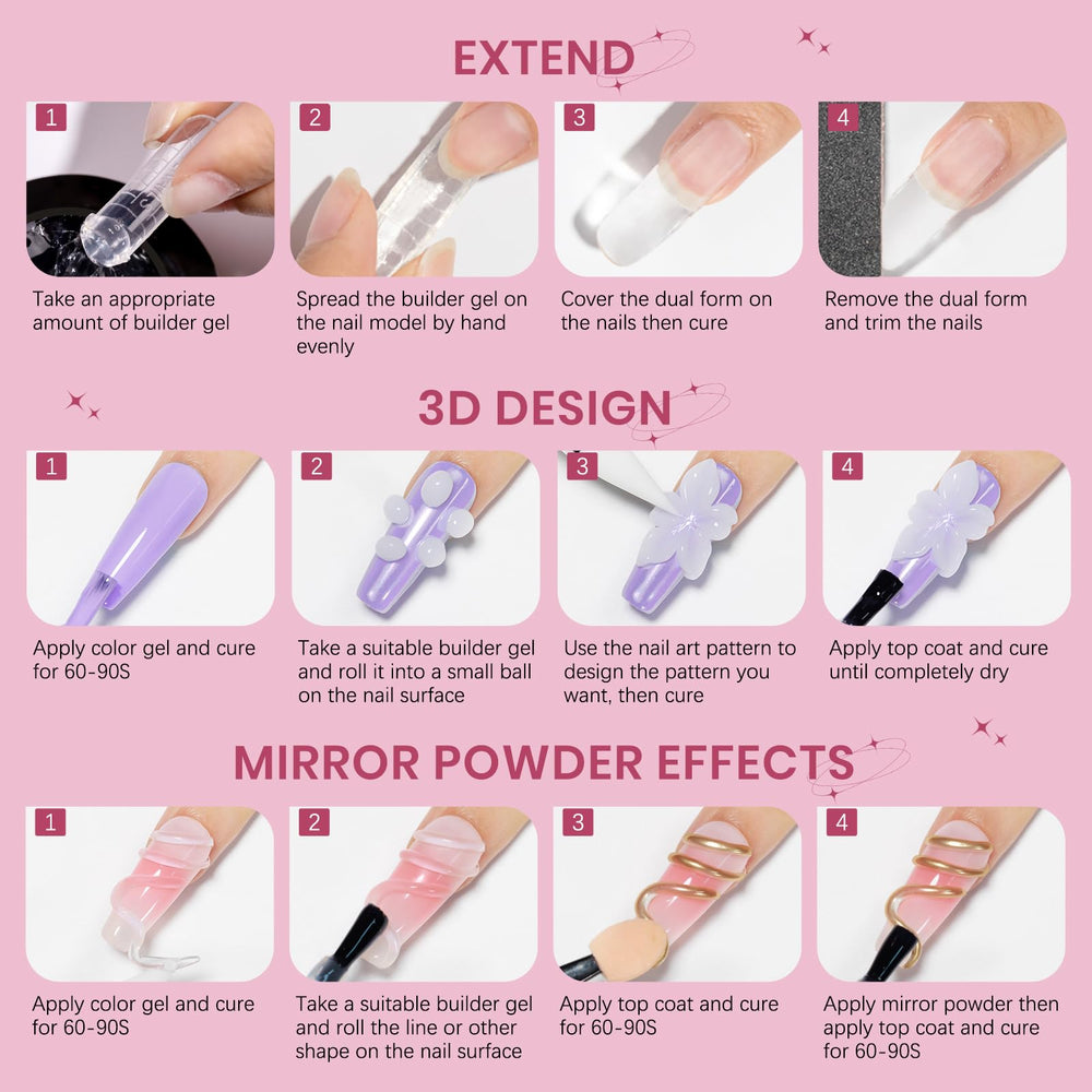 SUPWEE Nail extend mold 24pcs for precise extensions.