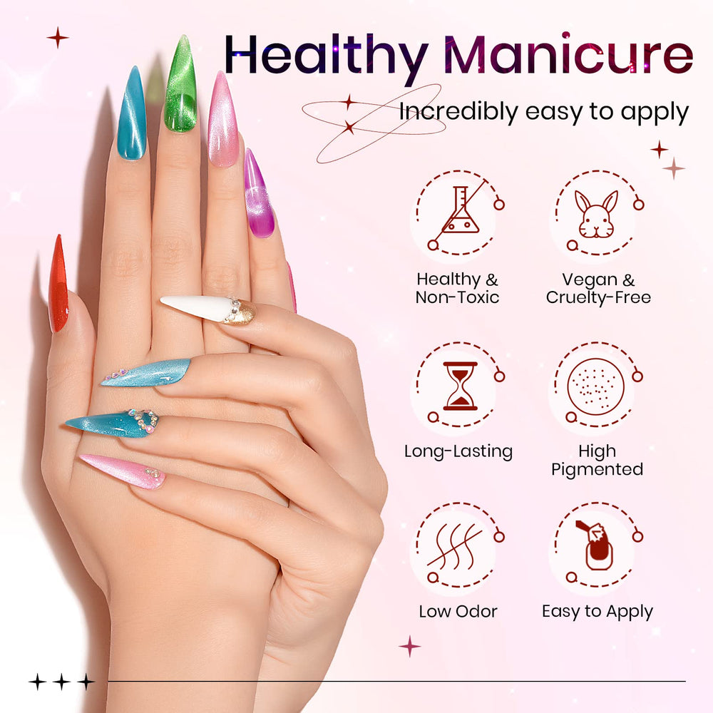 SUPWEE nail art demo shows DIY cat-eye nail possibilities