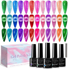SUPWEE Neon Cat Eye polishes in bottles show vibrant neon colors for salon or home use
