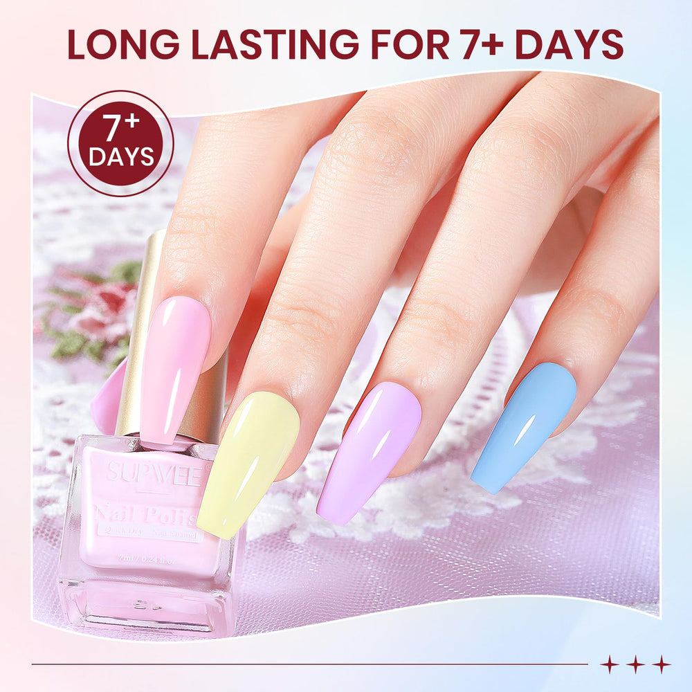 SUPWEE pastel nail polish blue swatch for cool, fresh vibes.