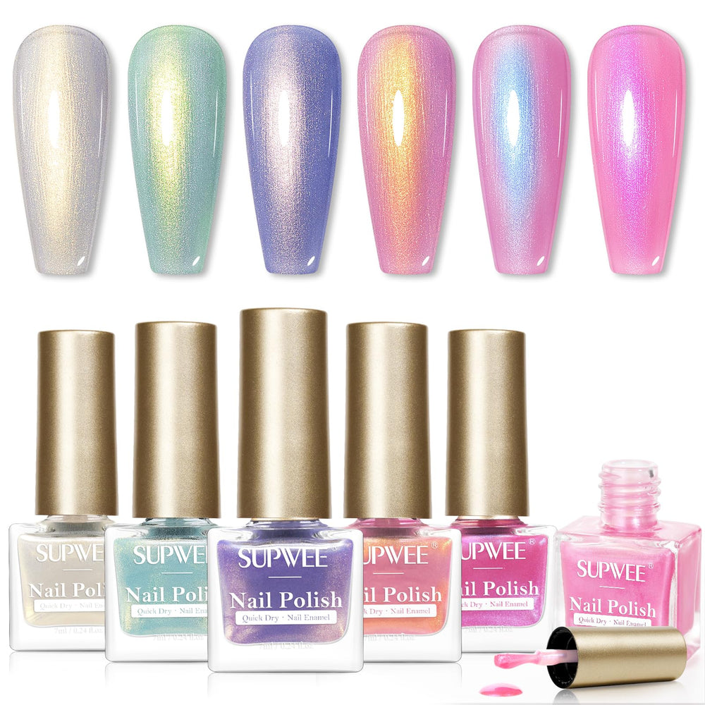 SUPWEE Pearl blue nail polish bottle for vibrant mermaid-inspired manicure