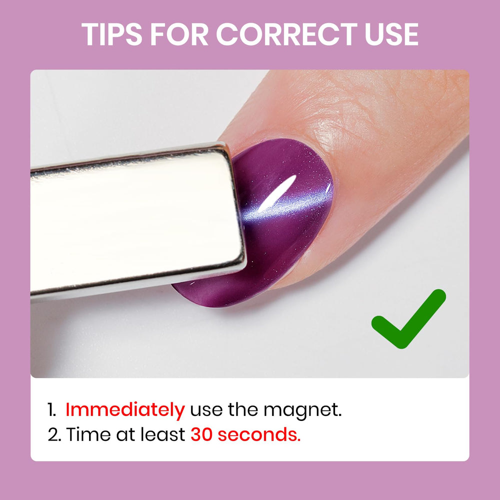 SUPWEE Rose cat eye polish shade showcasing magnetic effect for dramatic nails.
