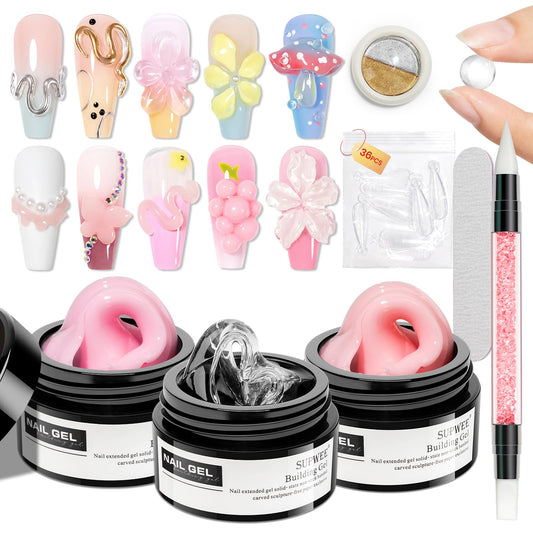 SUPWEE Sculpting Gel kit for at-home 3D nail art extensions.