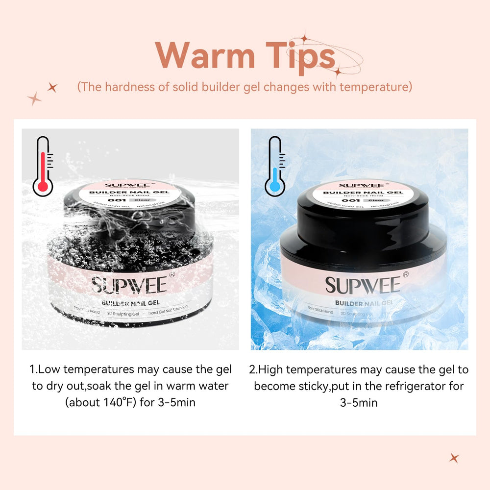 SUPWEE warm tips improve hard gel outcomes with shaping.