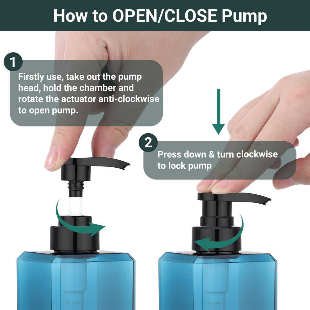 Suream pump dispenser easy-use with locking pump head to prevent leaks