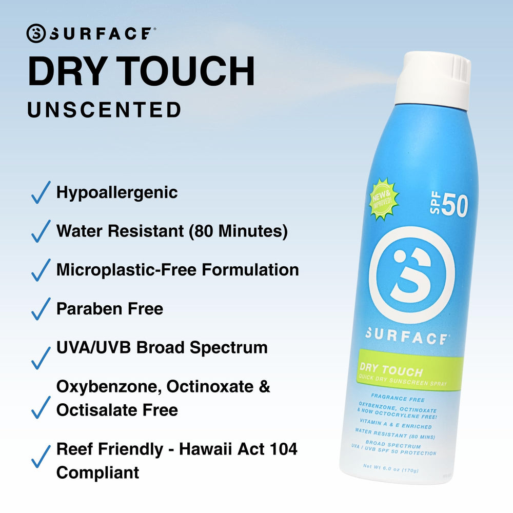 Surface Sun Systems SPF 50 continuous spray delivers quick, even coverage.