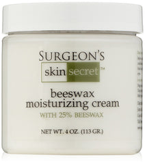 Surgeon's Skin Secret Beeswax Cream jar close-up showing rich moisture for dry skin