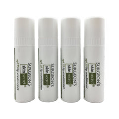 Surgeon's Skin Secret SPF25 lip conditioner 4-pack for everyday lip protection and conditioning.