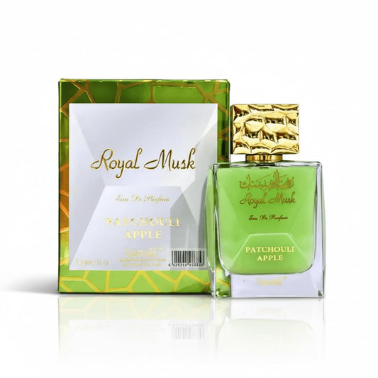 Surrati Royal Musk Patchouli Apple bottle, designed for all-day wear.