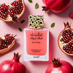 Surrati Royal Musk Pomegranate Raspberry close-up on liquid and label