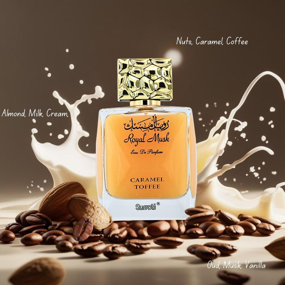 Surrati Royal Musk vanilla note close-up hints at smooth daytime wear.
