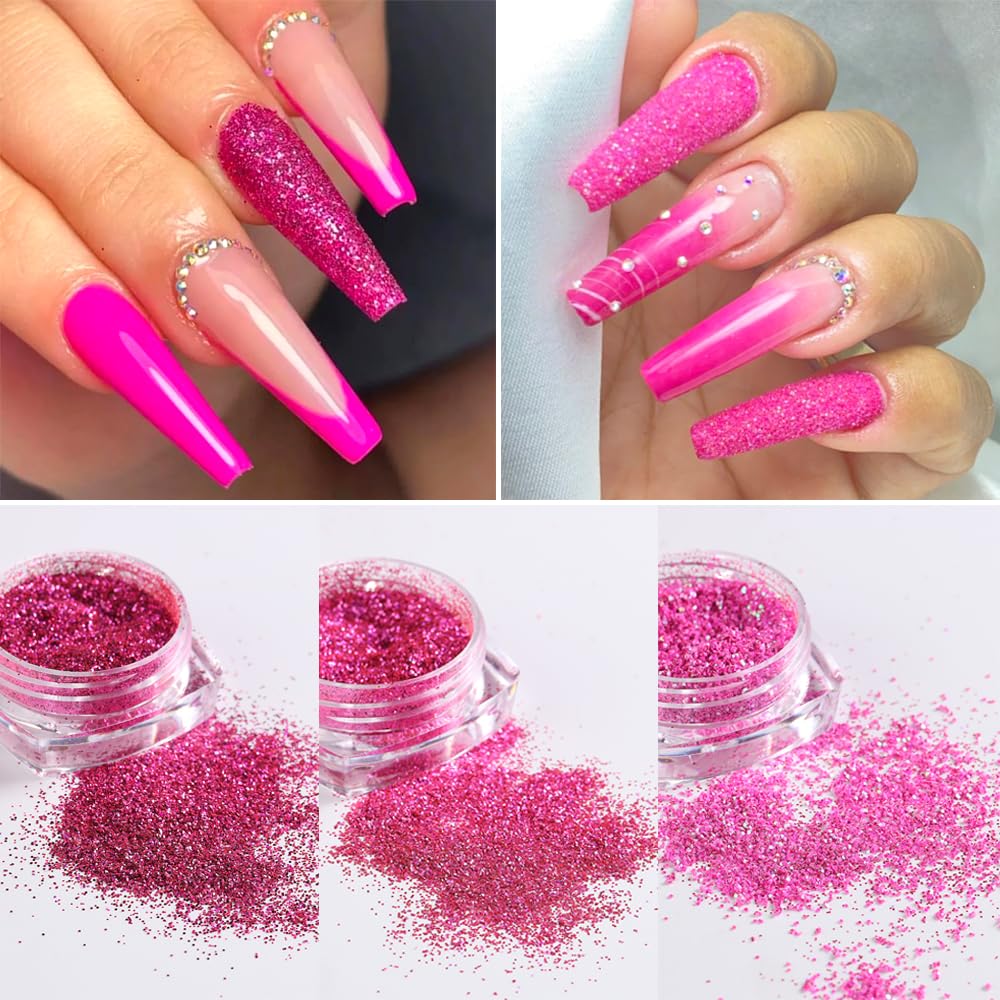 SUTOKAKA crushed diamond dust creates bright reflections on nails.