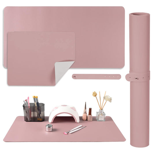 SUTOZMIWE large 60x30 cm nail art table mat in nude pink for secure prep