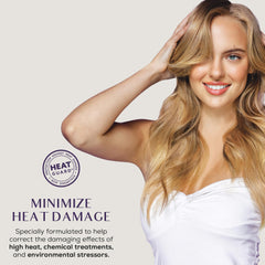 SUTRA Heat Guard Renewal Spray applied on damp hair for detangling and refresh.