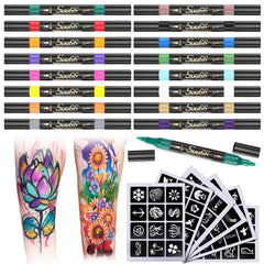 Suu66 tattoo markers kit cover shows the complete body art set for inspiration