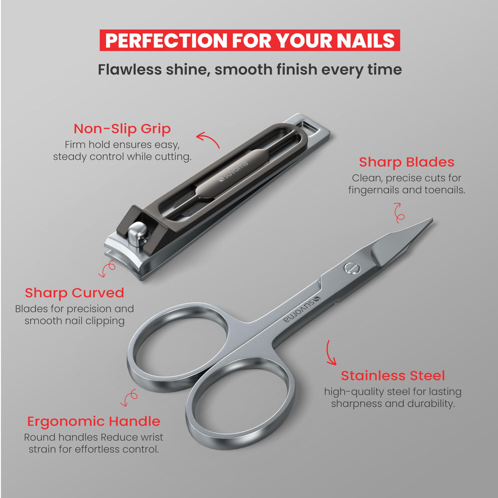 Suvorna cuticle pushers dual tools for lifting and cleaning under nails.