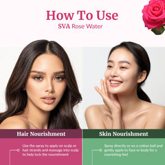 SVA Rose Water hair mist – adds scent and light hydration to strands.
