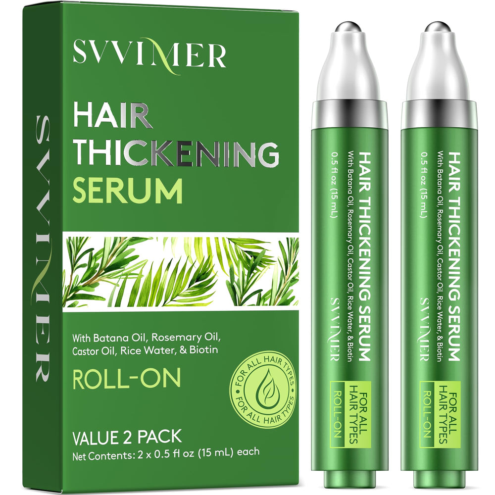 Svvimer hair growth serum roll-on bottle for targeted thinning-area care.
